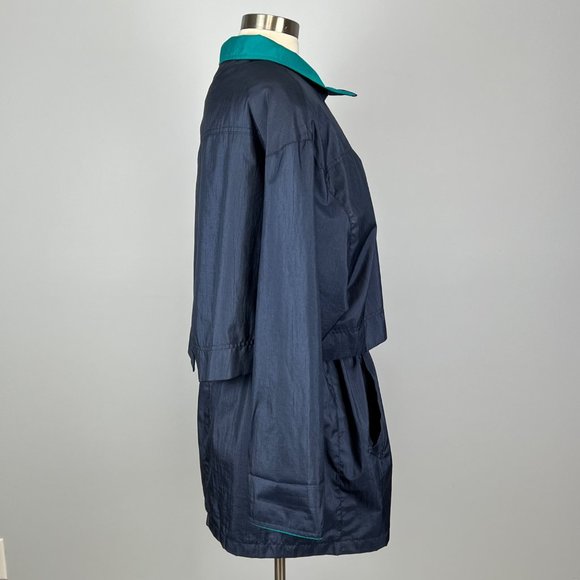 Vintage Forecaster of Boston Womens Navy Teal Windbreaker Rain Jacket size L - Picture 8 of 16